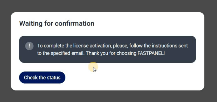 FastPanel Check Status
