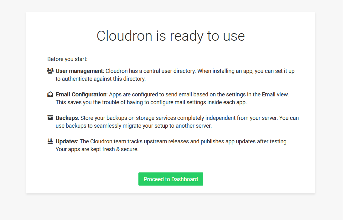 Cloudron is Now Ready to Use