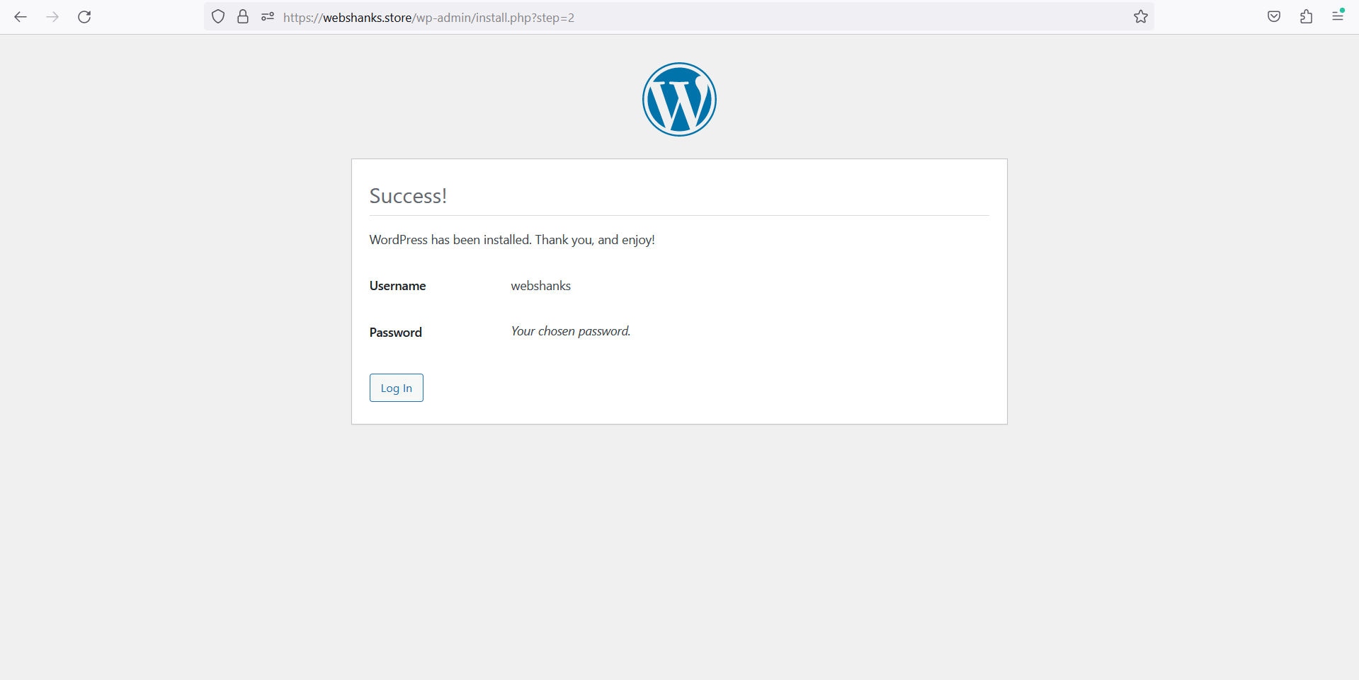 WordPress Installation Webinoly Step 3