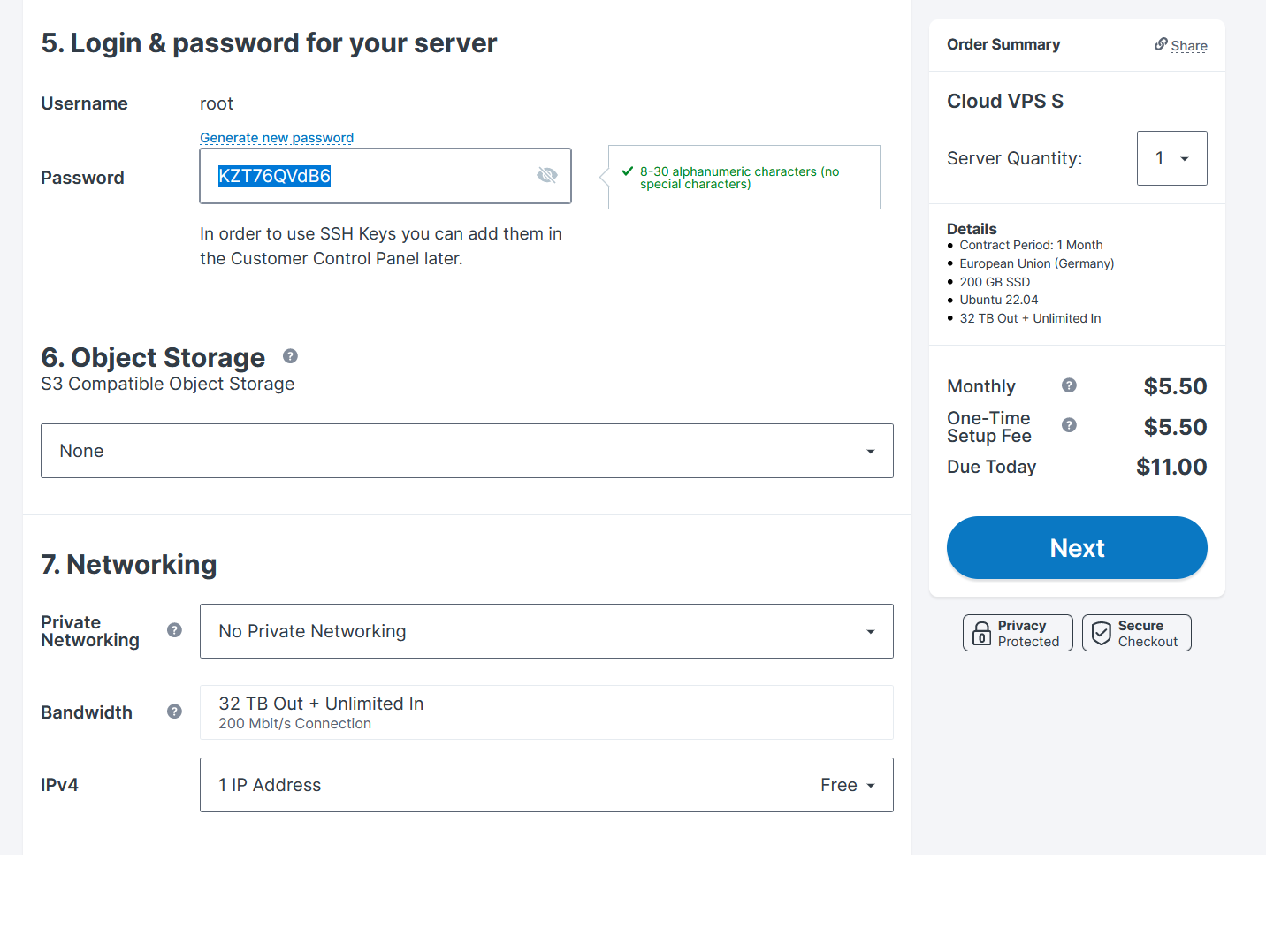 Contabo VPS Login & password for your server, Object Storage and Networking