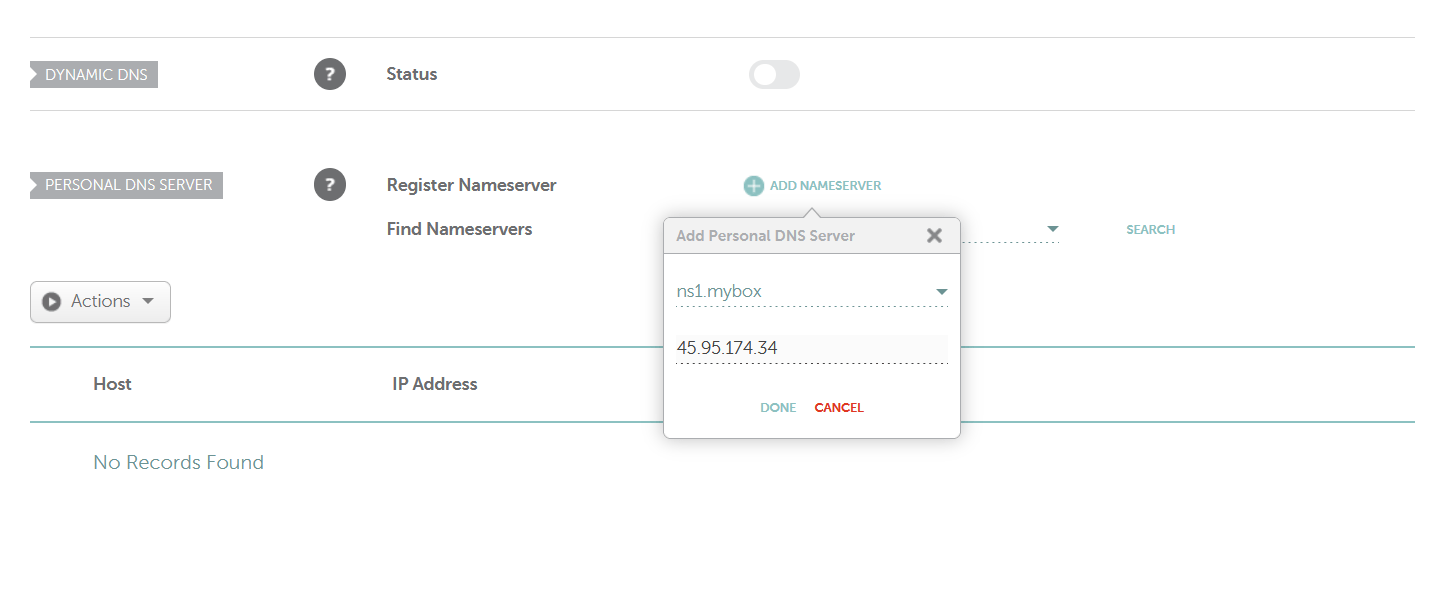 Setup Glue Records in Namecheap