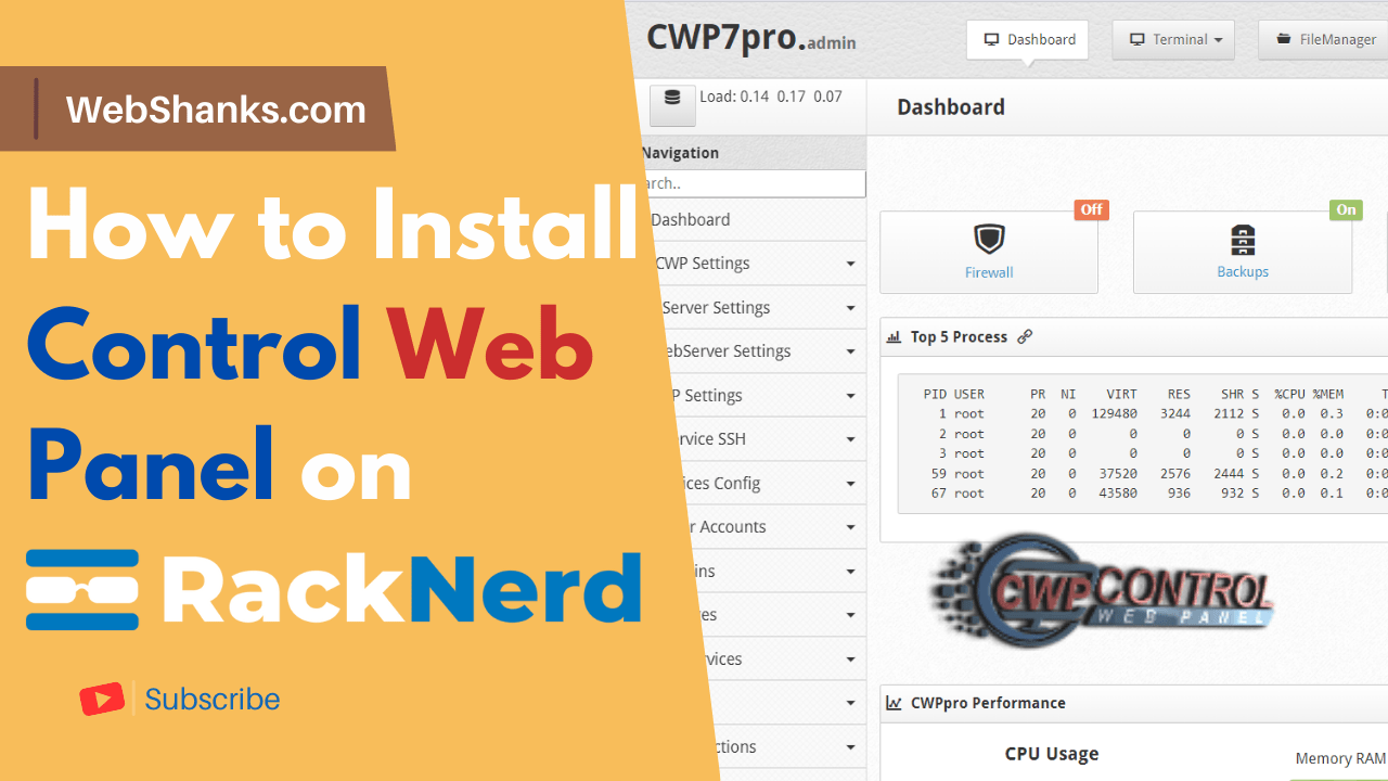 How to Install Control Web Panel on RackNerd VPS With AlmaLinux 8