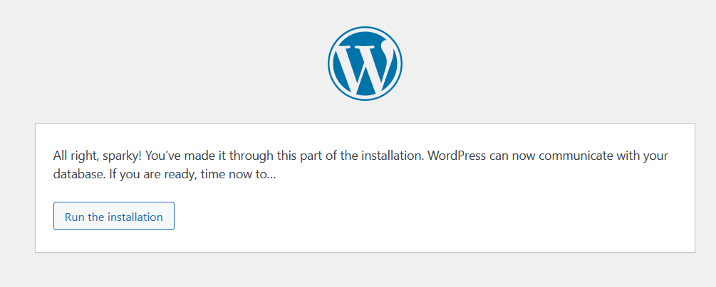 Install WordPress Step 4