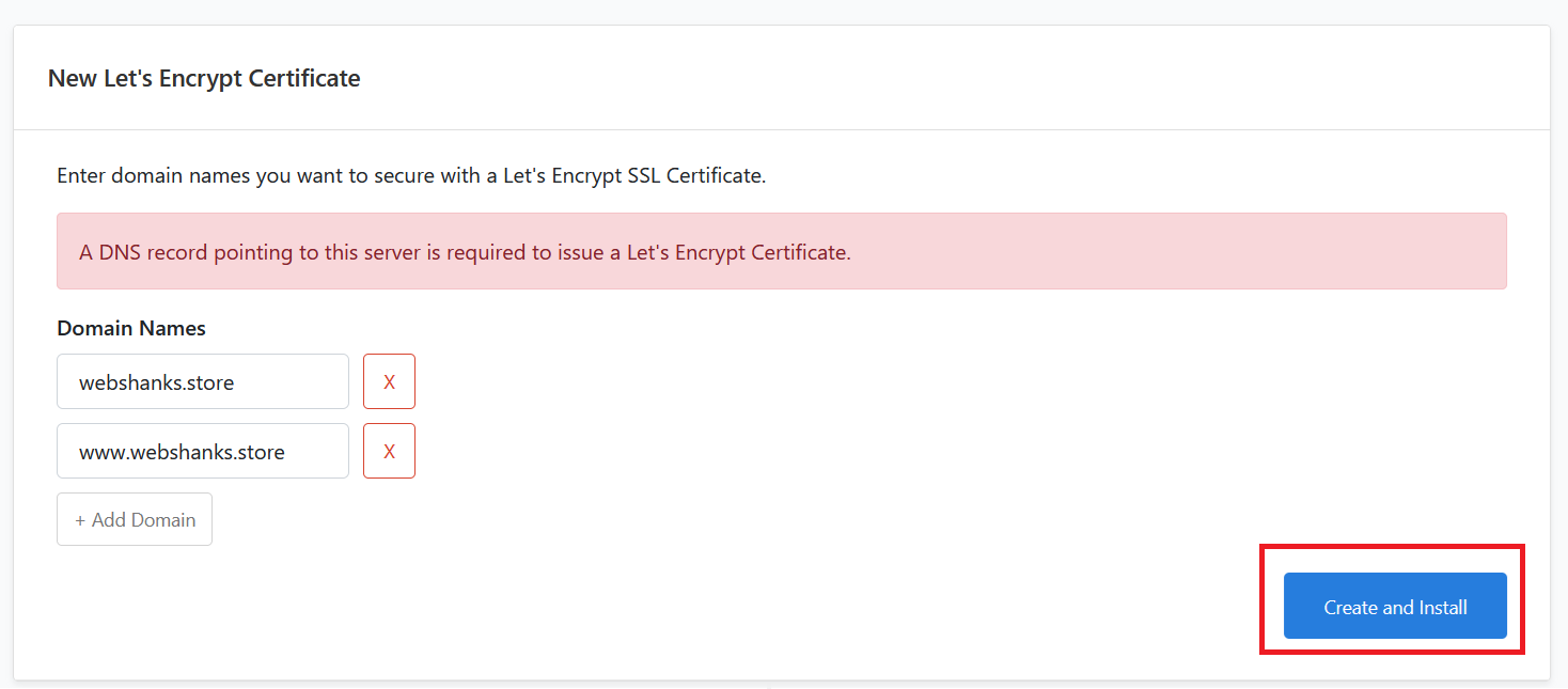 Create and Install New Let's Encrypt Certificate