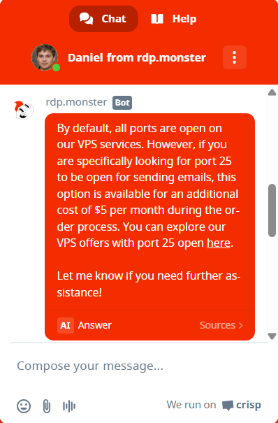 RDP Monster Port 25 Open Addon