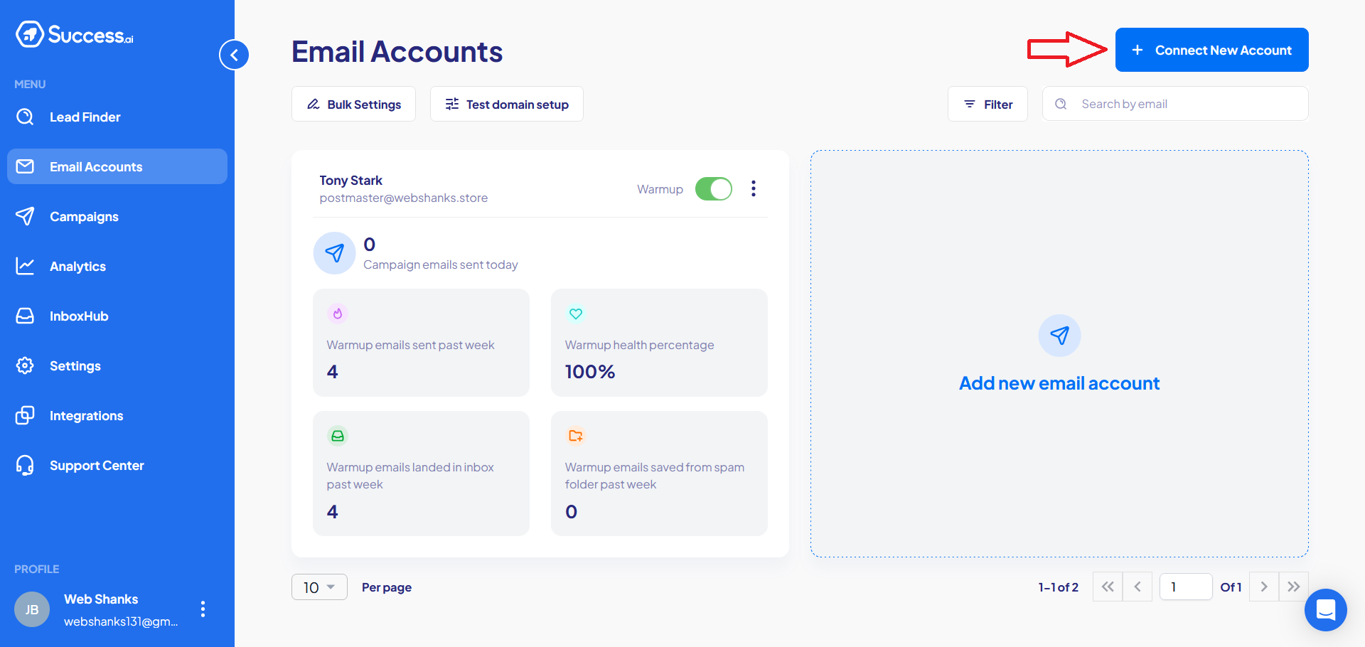 Connect Email Account Success AI