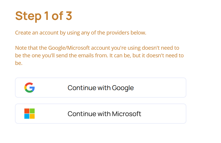 Signup with Google or Microsoft account