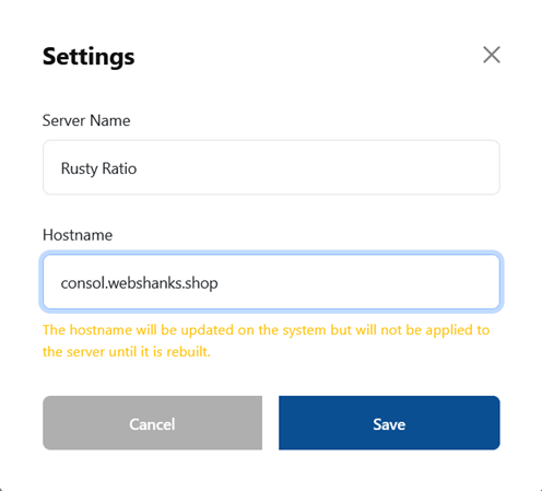 Add Hostname EUGameHost