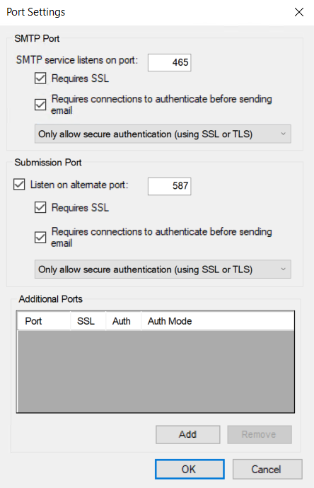 SMTP Port Settings MailEnable