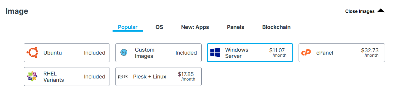 Select your Image Contabo Windows VPS