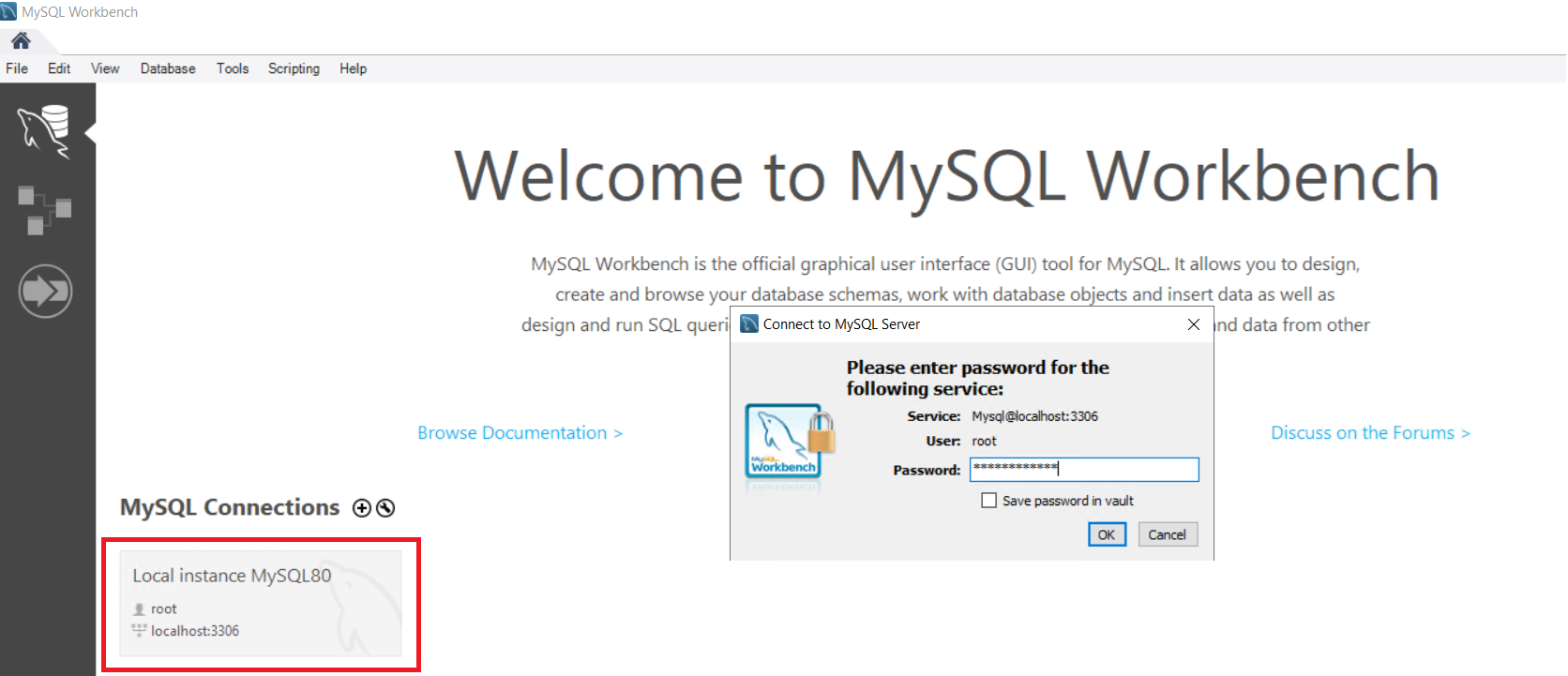 Welcome to MySQL Workbench