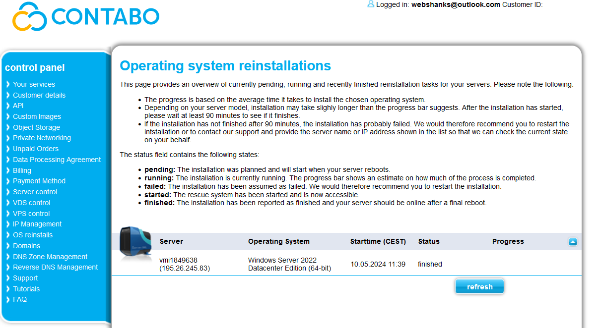 Windows Operating system reinstallations