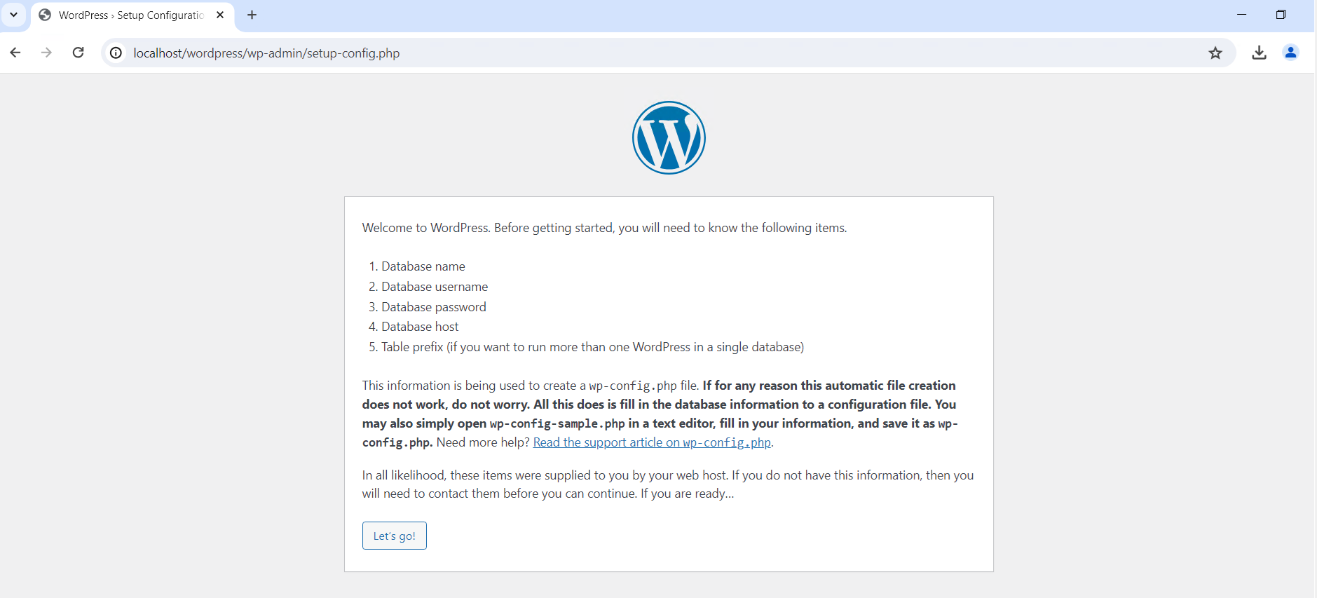 WordPress Installation Windows Server