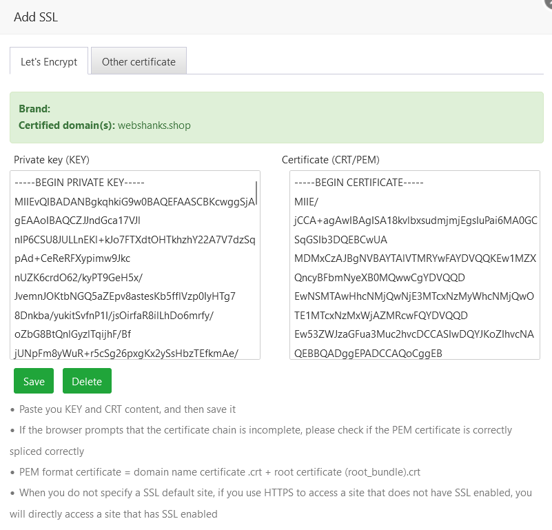 Add SSL Domain aaPanel Part 3