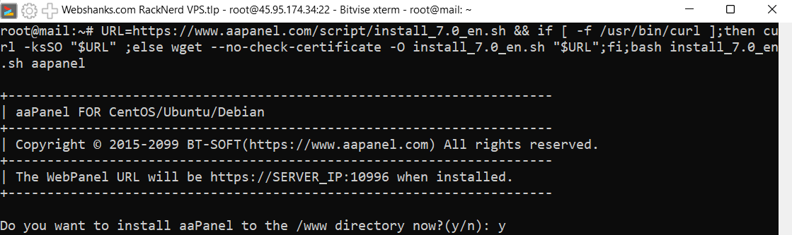 Install aaPanel Ubuntu 22.04
