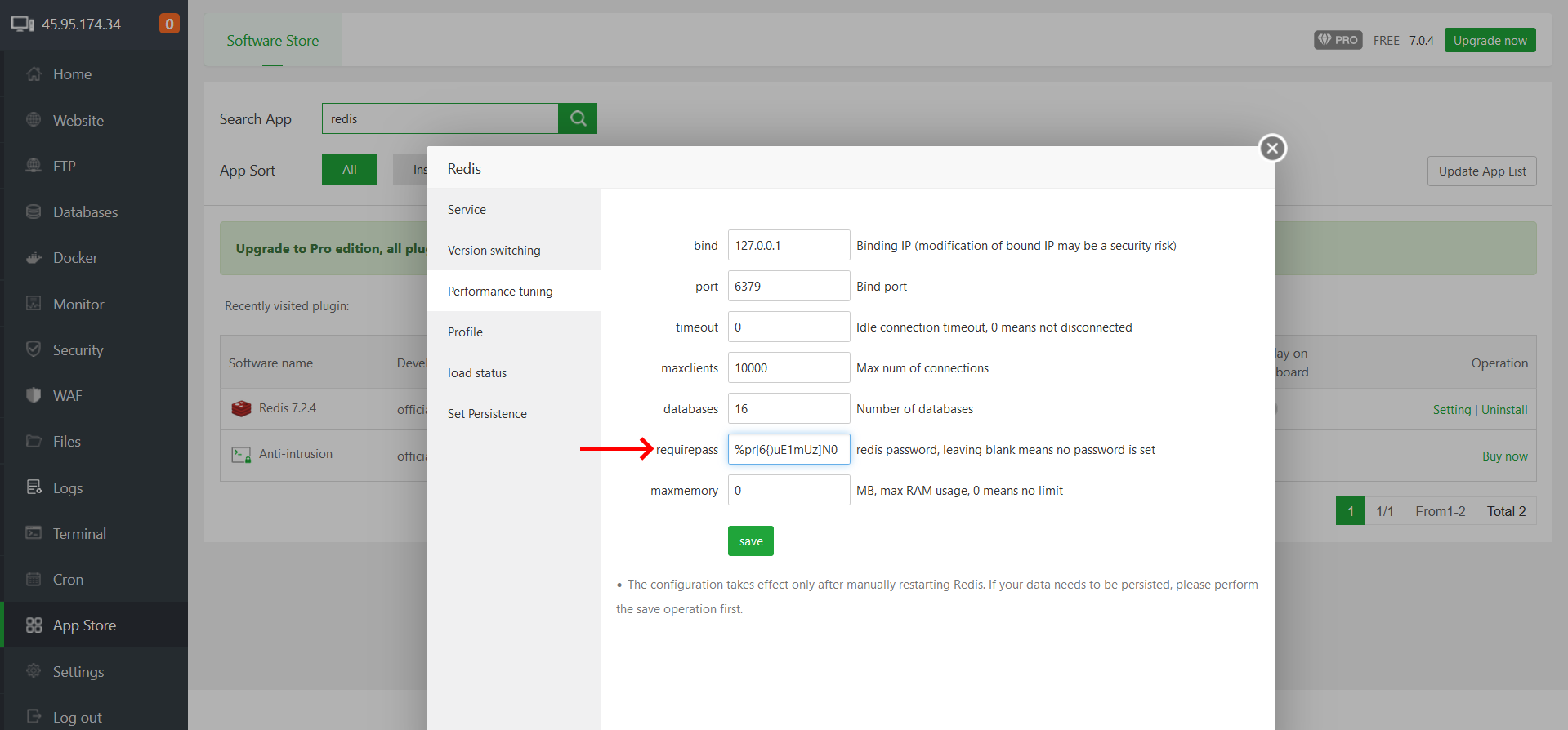 Redis Add Password