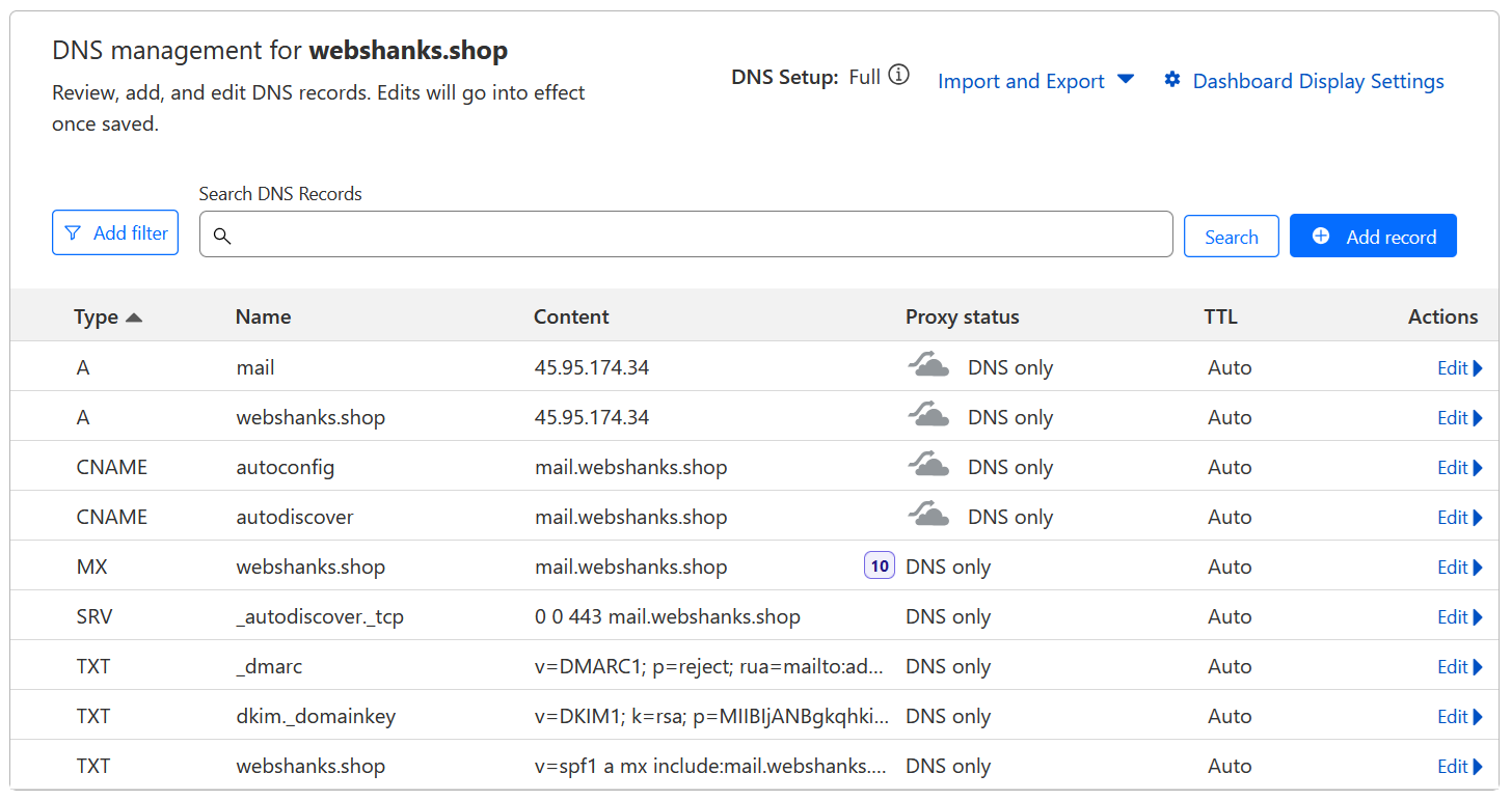 Cloudflare Mailu