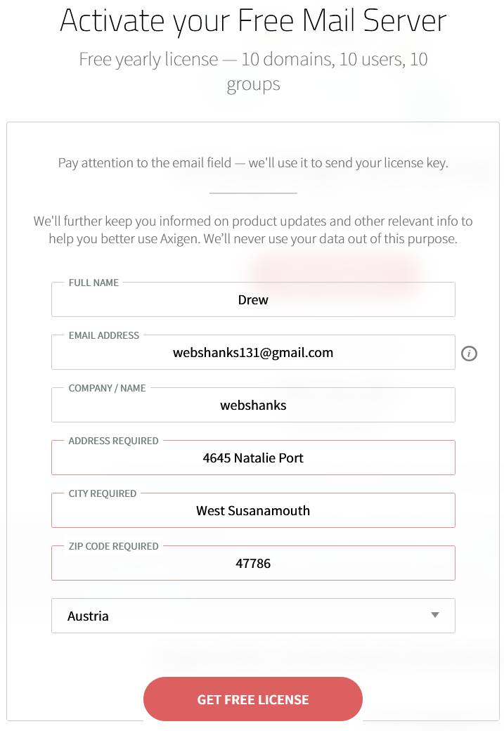 Axigen Activate your Free Mail Server