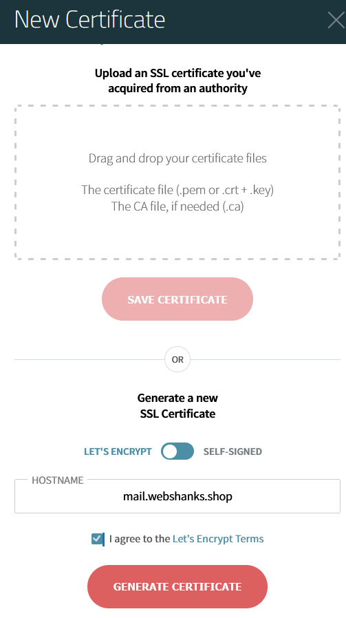 Axigen New Certificate