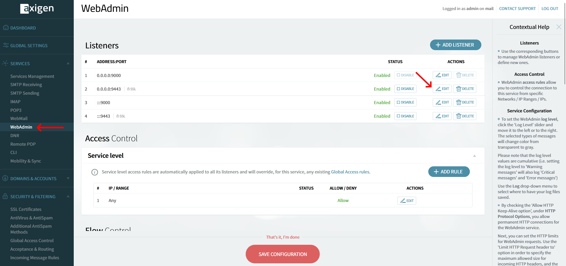 Axigen WebAdmin SSL