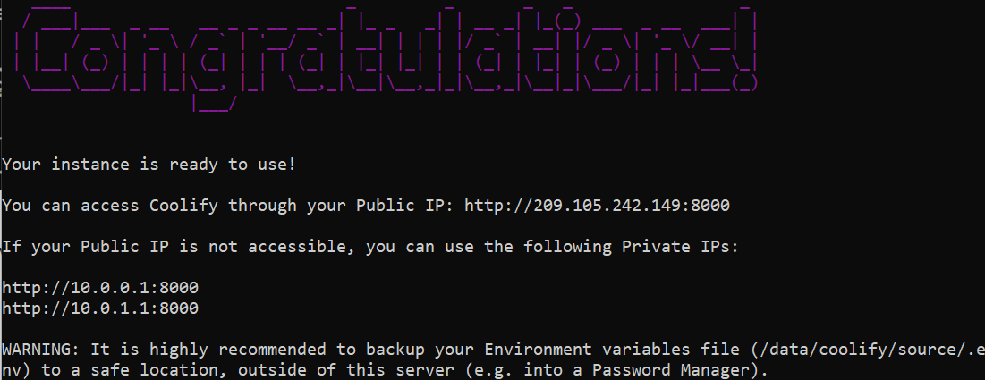 Installed Coolify on DatabaseMart