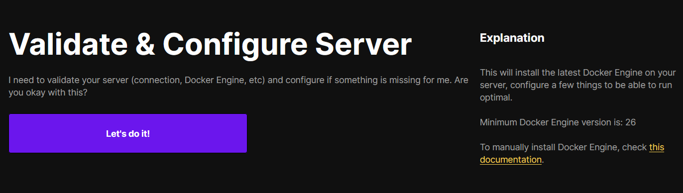 Validate and Configure Server