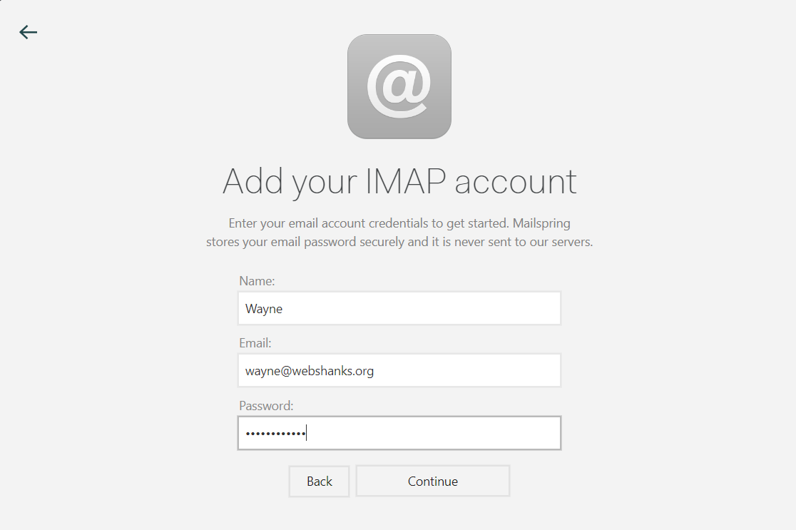 Add IMAP Mailspring