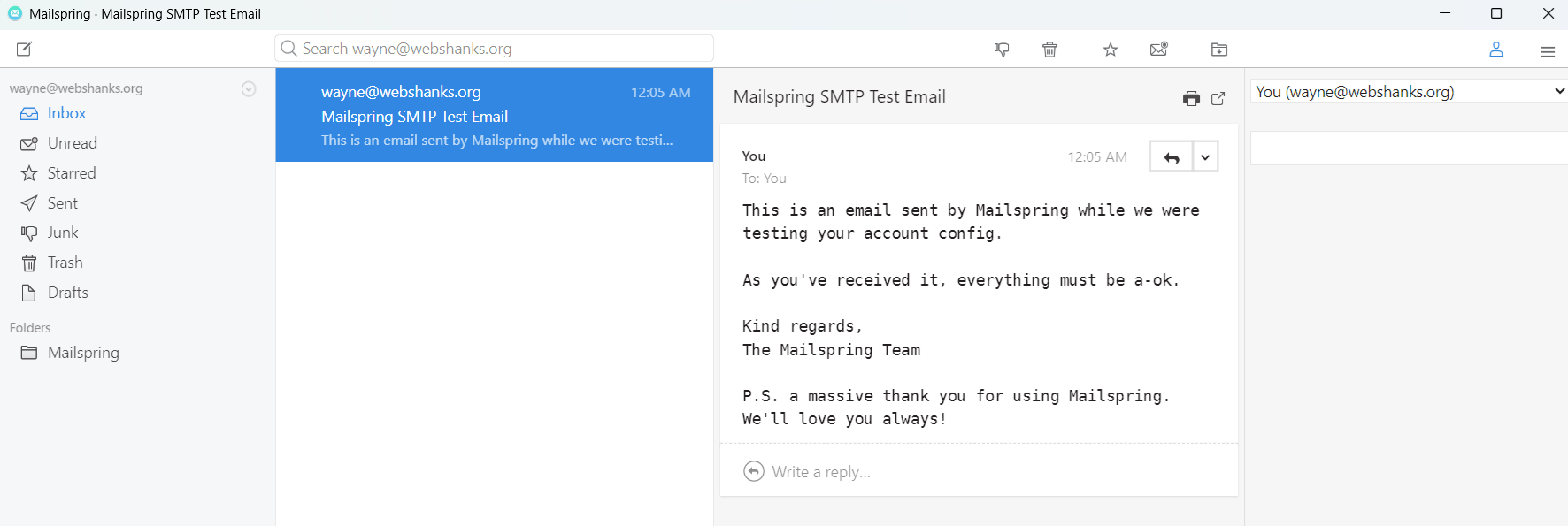 Modoboa MailSping Inbox