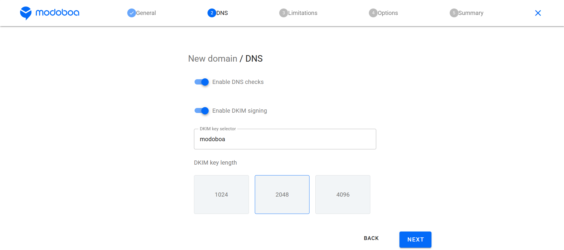 Modoboa New domain - DNS