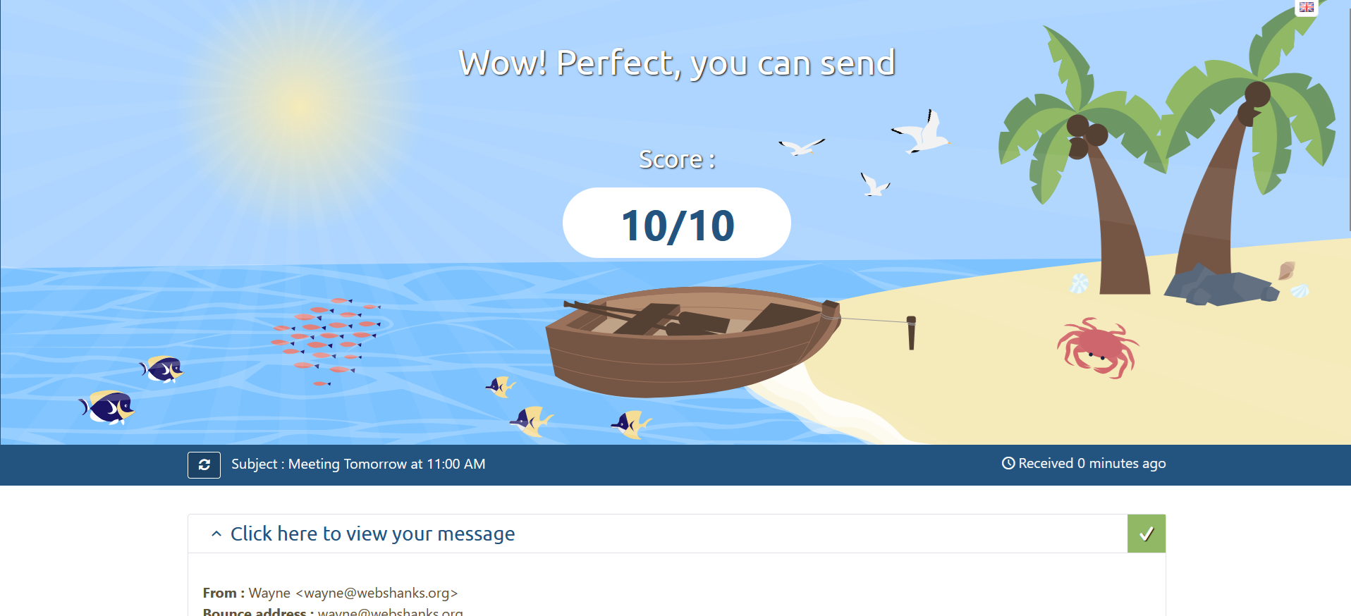 YunoHost Email Server 10 Overall Score