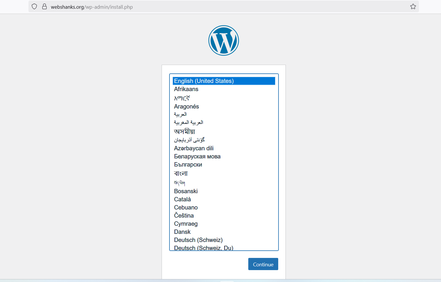 Coolify Deploy WordPress Choose Language