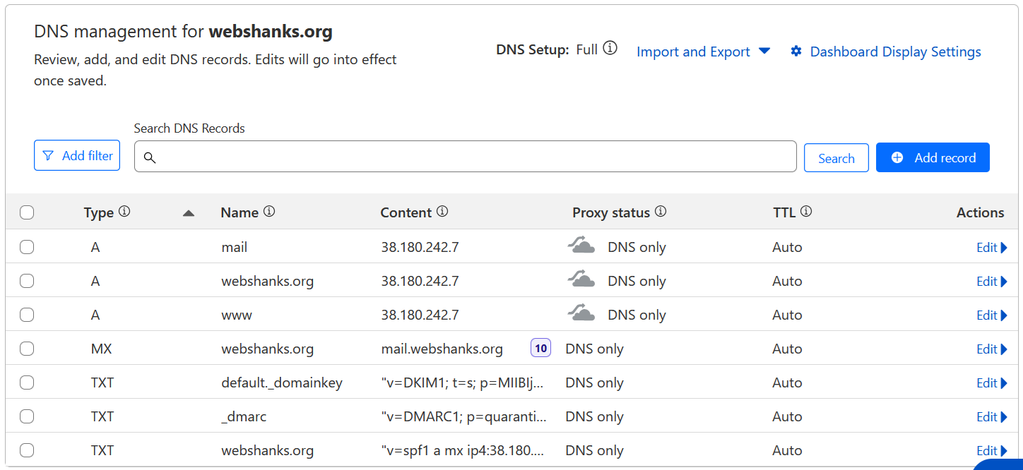 ISPConfig Complete DNS Records for Email Server