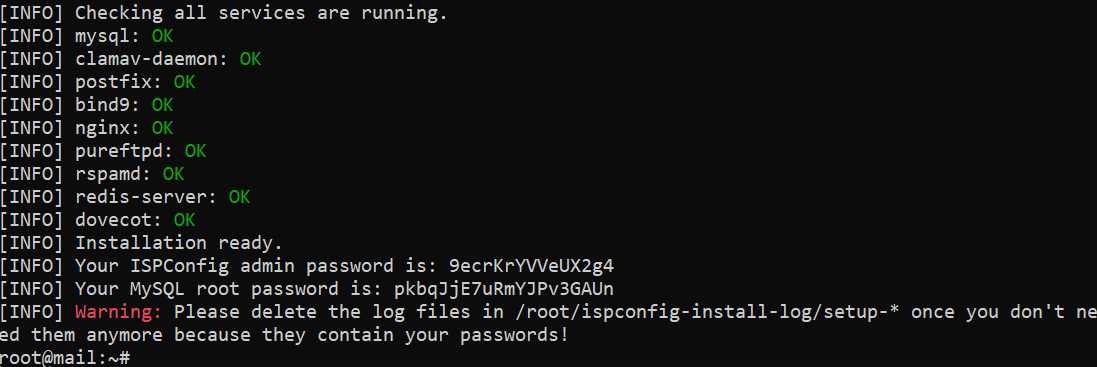 ISPConfig Installation Complete