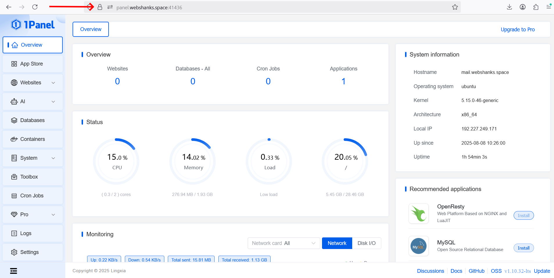 Secure SSL Access in 1Panel