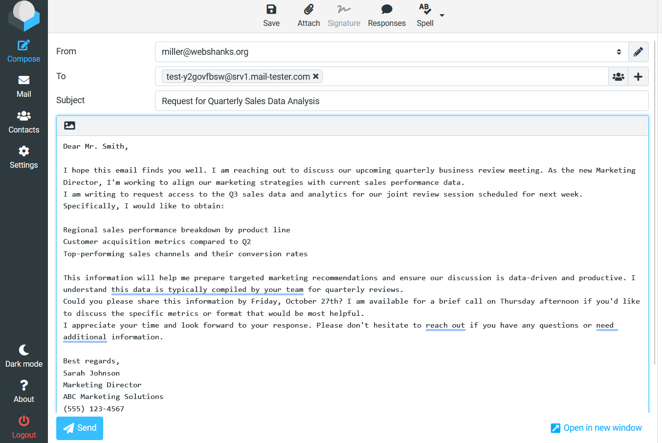 BillionMail Send Test Email