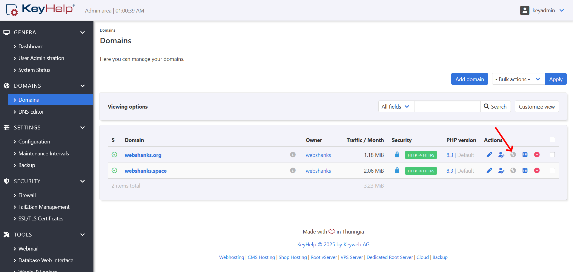 KeyHelp Initial DNS Mapping