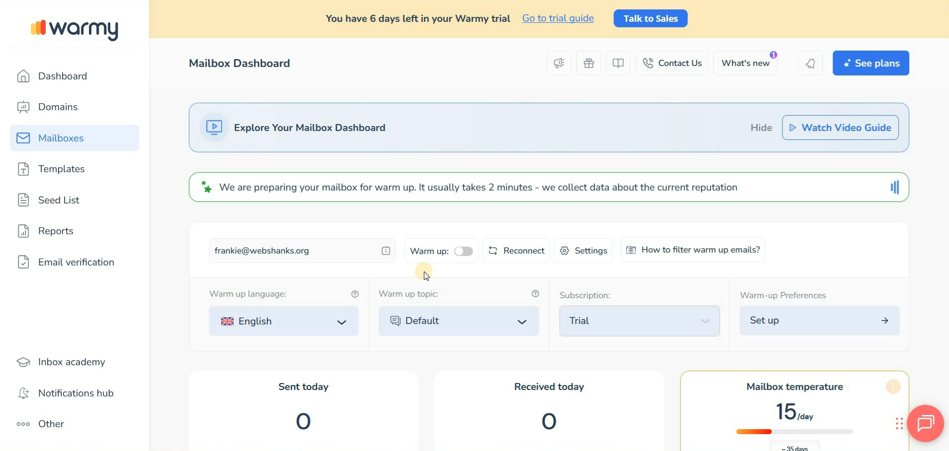 KeyHelp Warmup Email Server