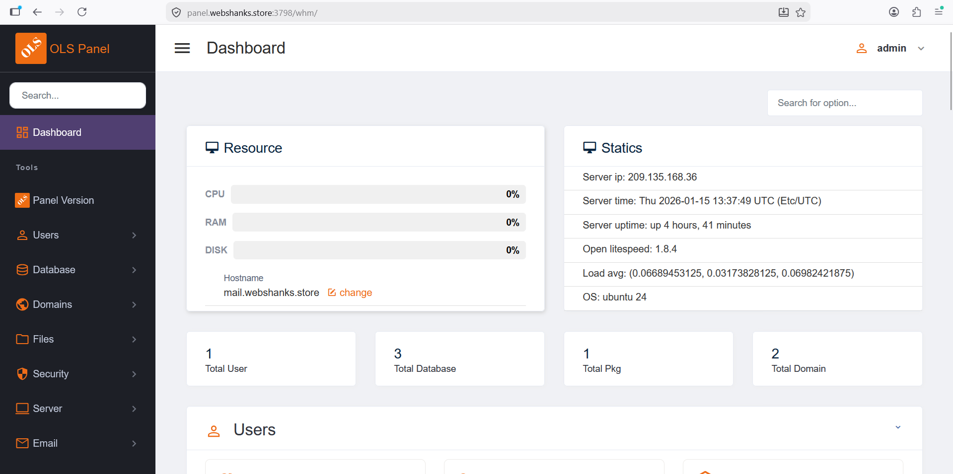 Access OLS Panel Securely with Subdomain and SSL
