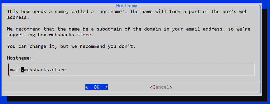 Mail-in-a-Box Set Hostname