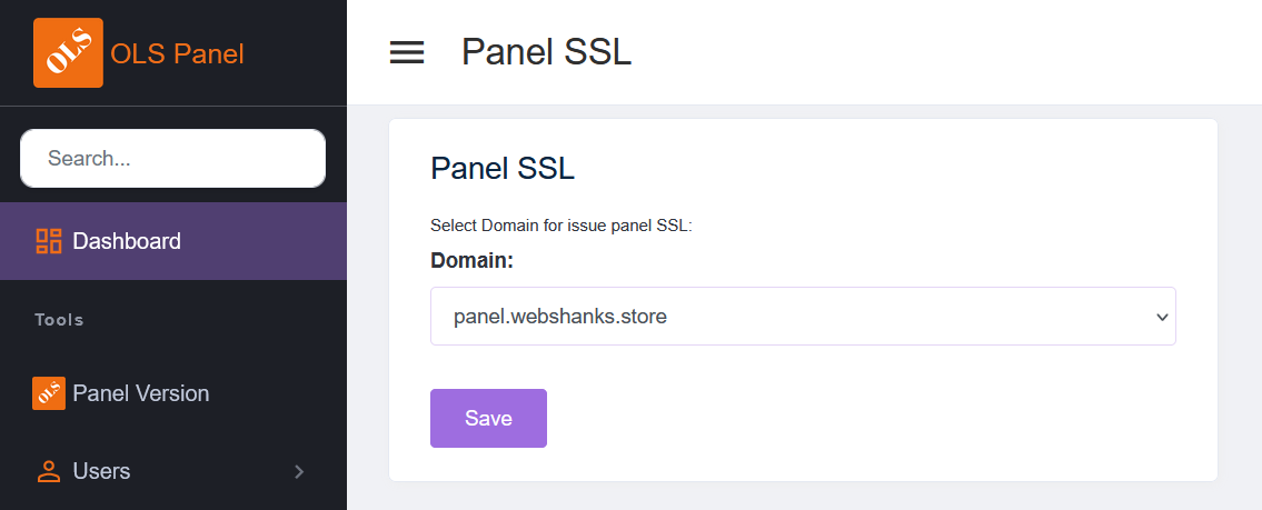 OLS Panel Choose Panel SSL