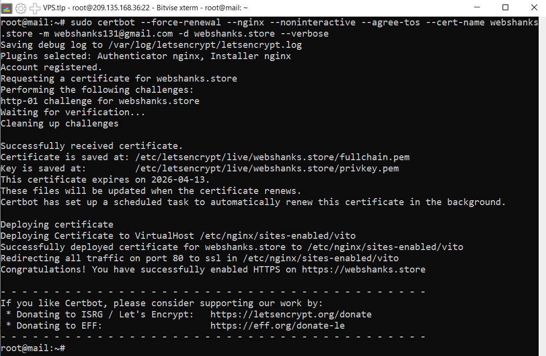 VitoDeploy SSL